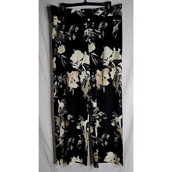 Isaac Mizrahi Petite Size Medium Pants Wide Leg Floral Printed Pebble Palazzo - Picture 1 of 9